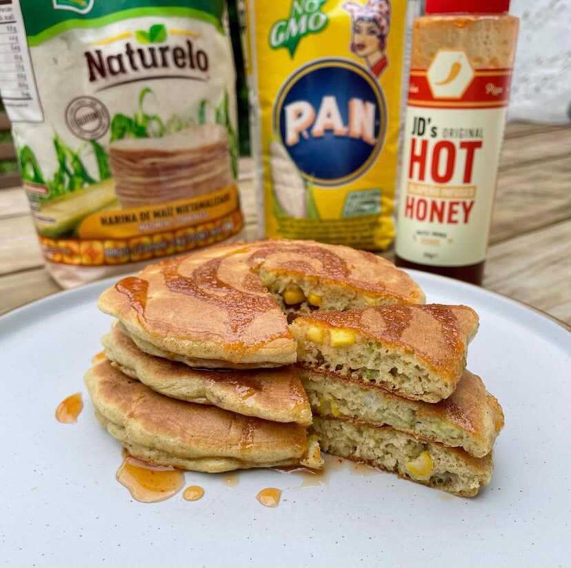 Corn Pancakes - JD's Hot Honey