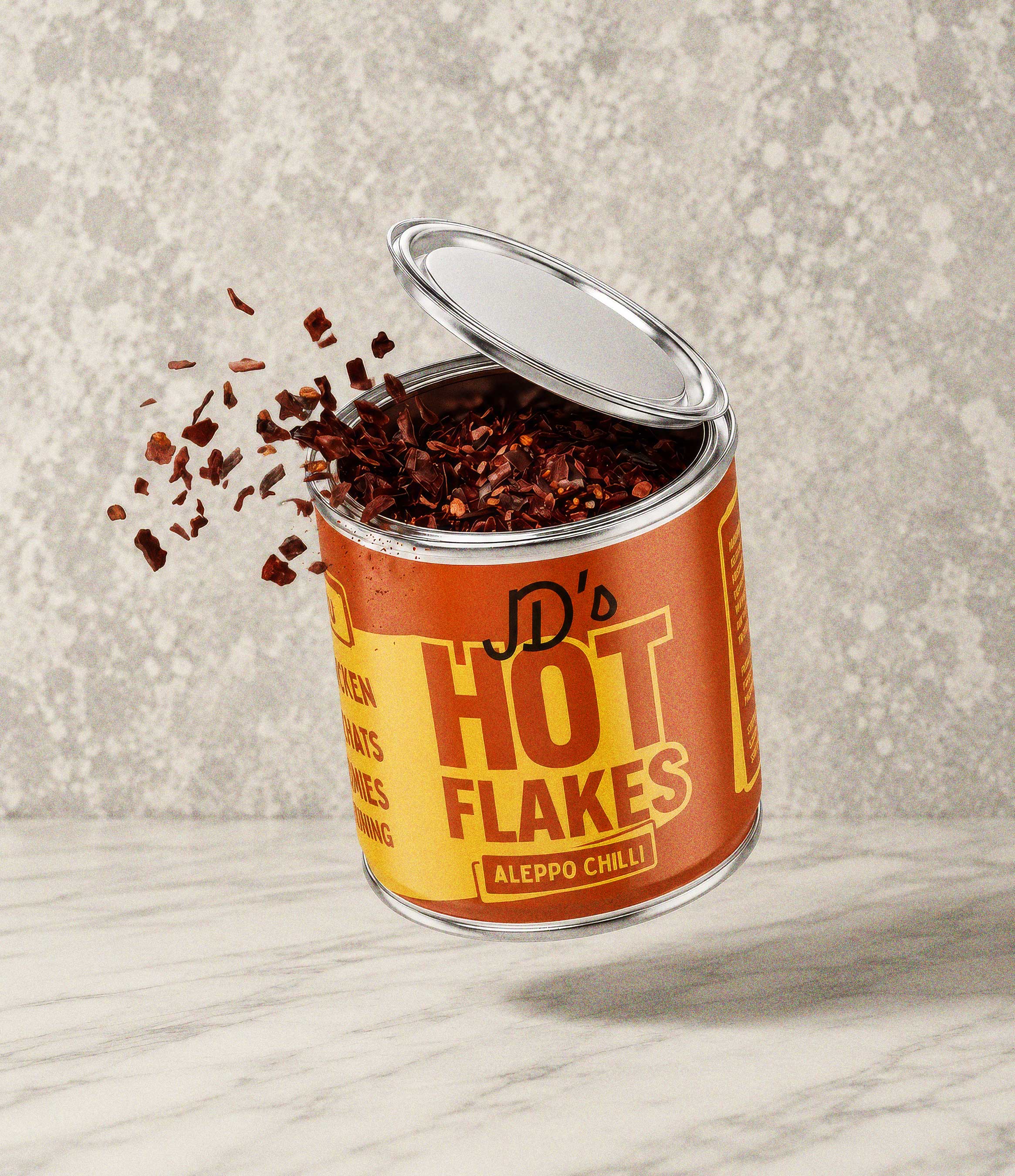 JD's Hot Aleppo Chilli Flakes 35g
