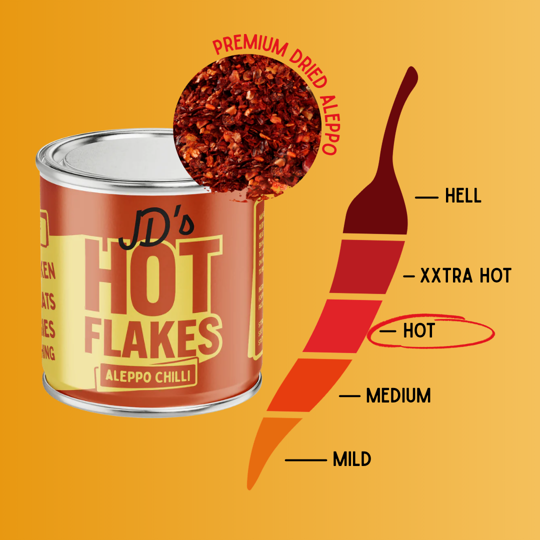 JD's Hot Aleppo Chilli Flakes 35g